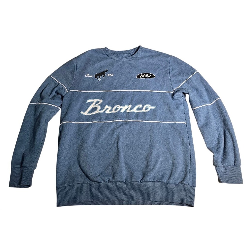 Ford Bronco Crewneck Sweatshirt Mens Medium Blue Official Licensed Hybrid. 1306